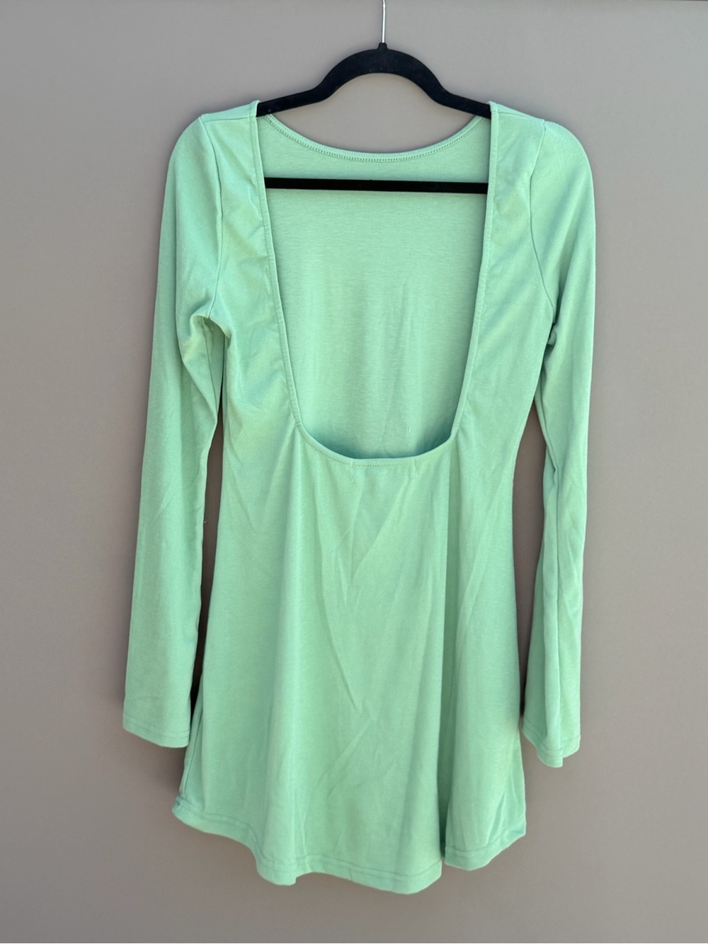 FP Beach - Green Long Sleeve Open Back Mini Dress | SP - Picture 4 of 7